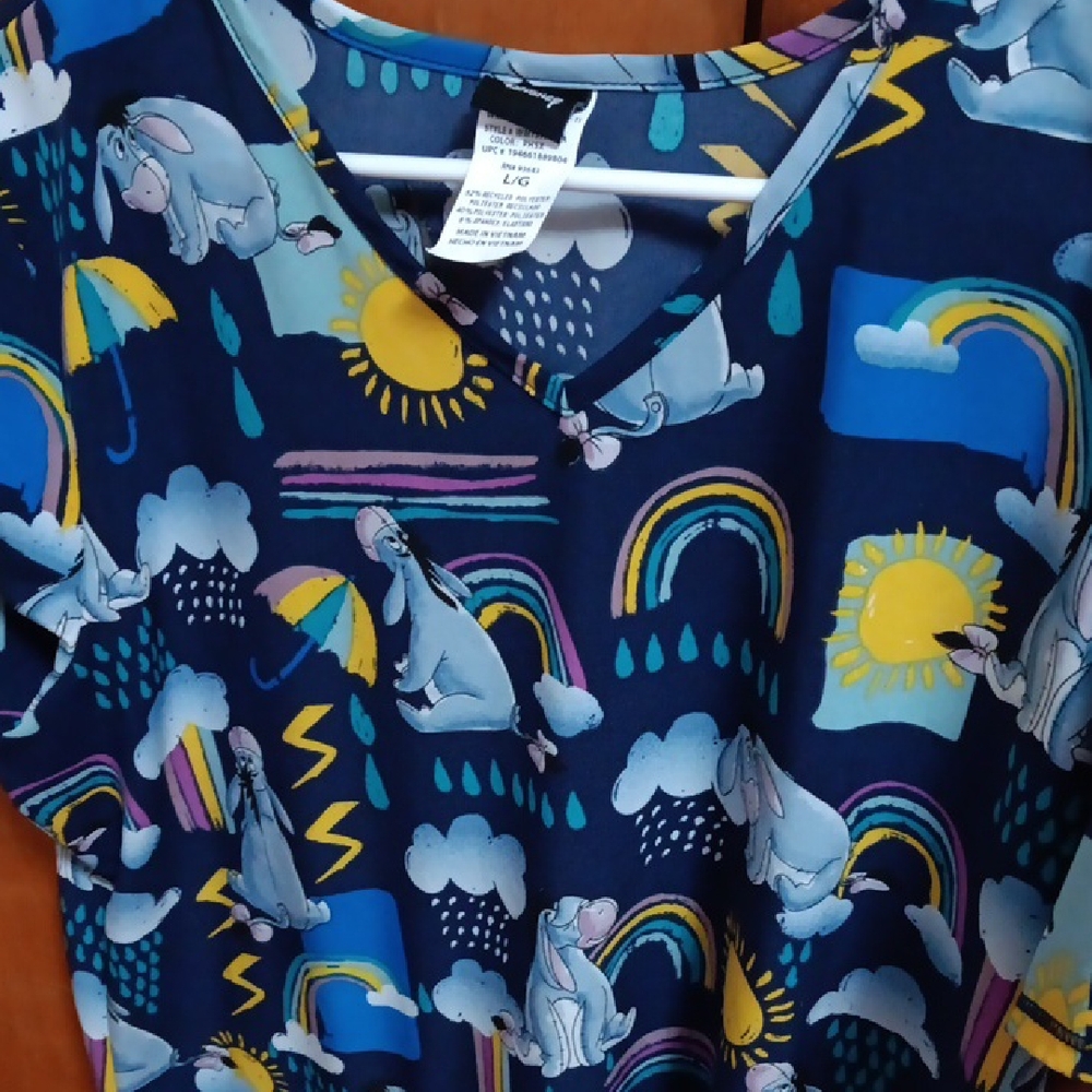 Disney Blue and Yellow Graphic Top